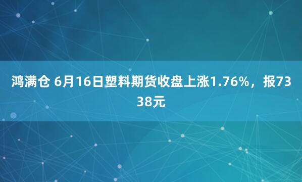 鸿满仓 6月16日塑料期货收盘上涨1.76%，报7338元