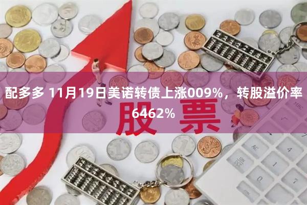 配多多 11月19日美诺转债上涨009%，转股溢价率6462%